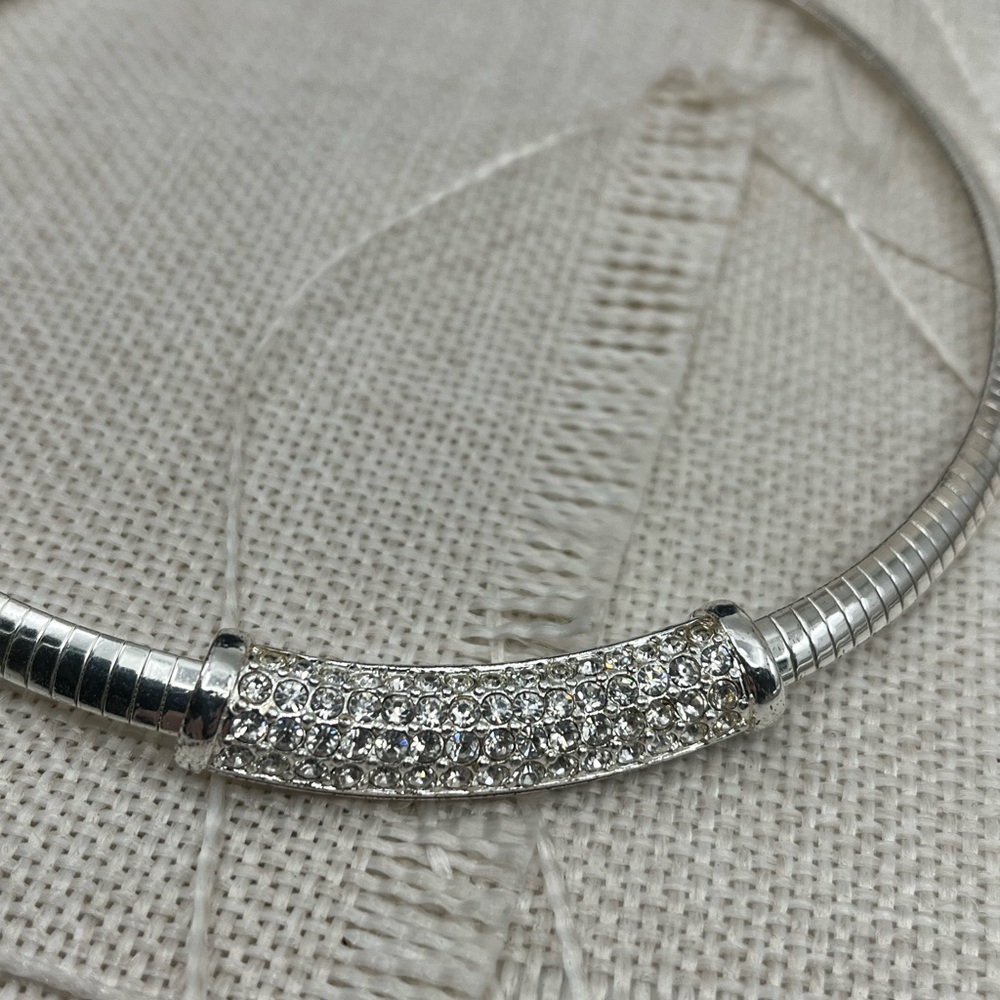 Vintage QVC Necklace & Earring Set – Silver-Tone with Crystal / CZ Accents - Picture 8 of 17